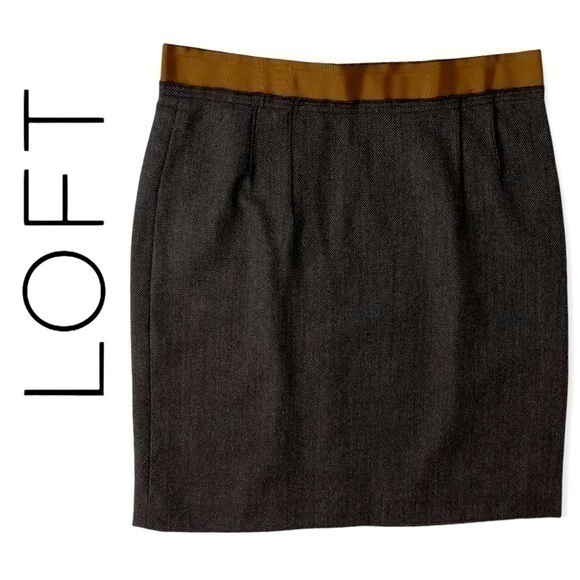 Loft Wool Blend Career Office Pencil Skirt NWOT - Picture 1 of 9